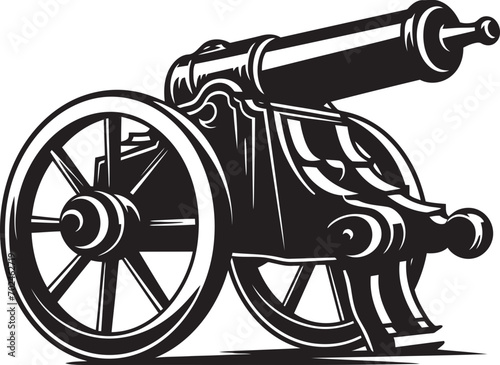 Elegant Dominance Vector Black Cannon Emblematic Mark Tactical Lethality Black Cannon Firearm Iconic Identity