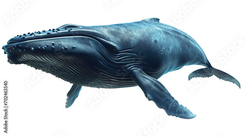 Big blue whale  cut out - stock png.