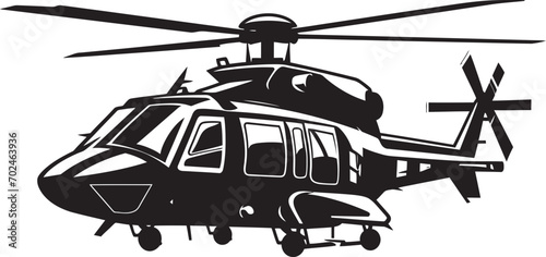 Sleek Guardian Iconic Black Combat Helicopter Aerial Precision Emblematic Black Helicopter