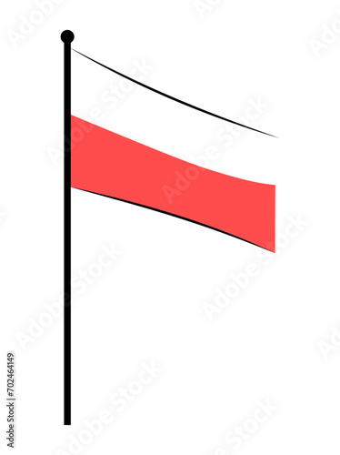 Flaga polski na maszcie photo