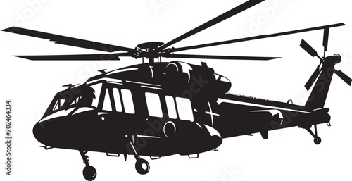 Lethal Guardian Black Combat Helicopter Iconic Design Dynamic Assault Vector Black Helicopter Emblematic Symbolism