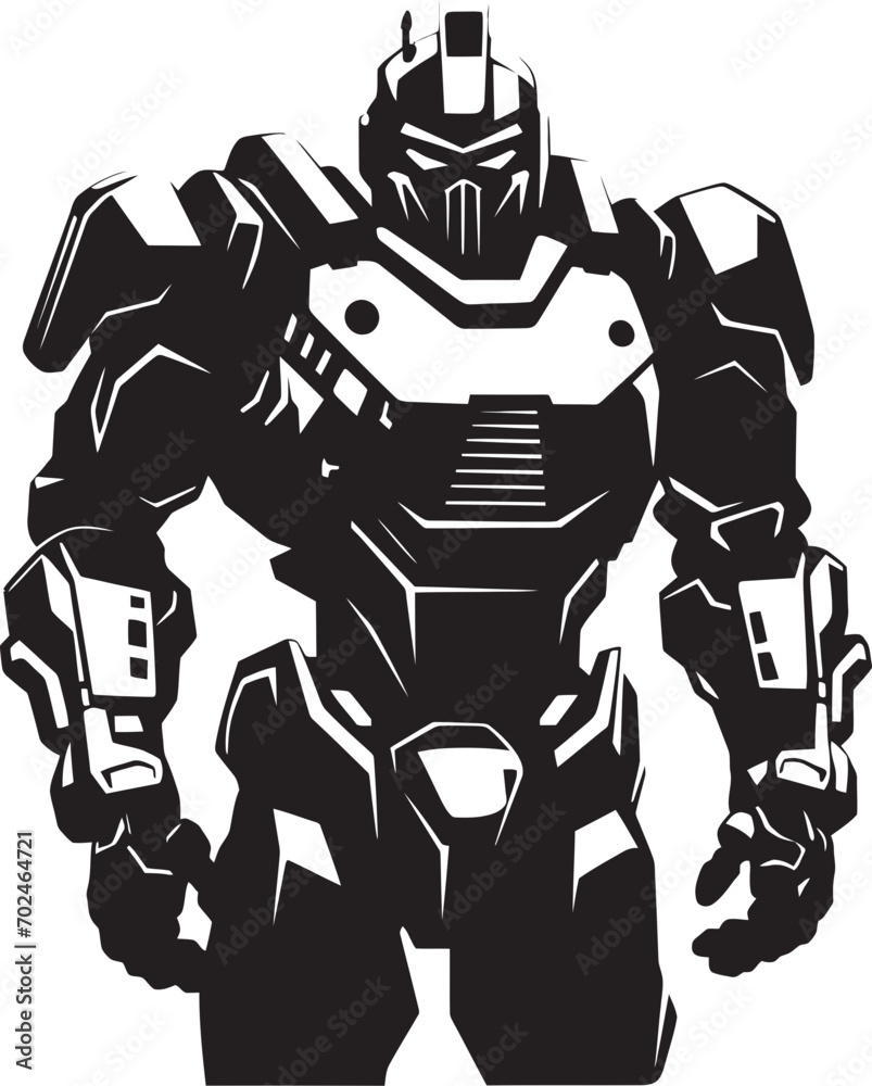 custom made wallpaper toronto digitalPrecision Enforcer Vector Black Combat Cyborg Emblem Dynamic Protector Black Armed Robot Icon