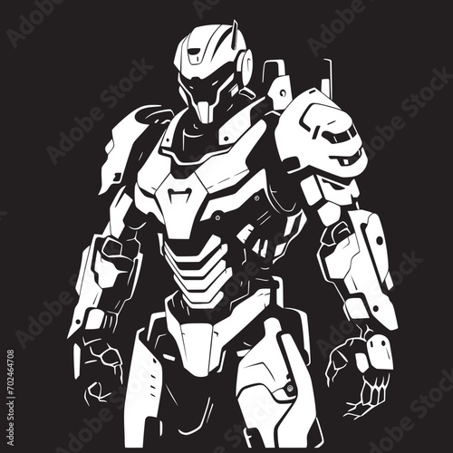 Stealth Vanguard Black Combat Robot Emblem Aegis Sentinel Vector Black Armed Bot Symbol