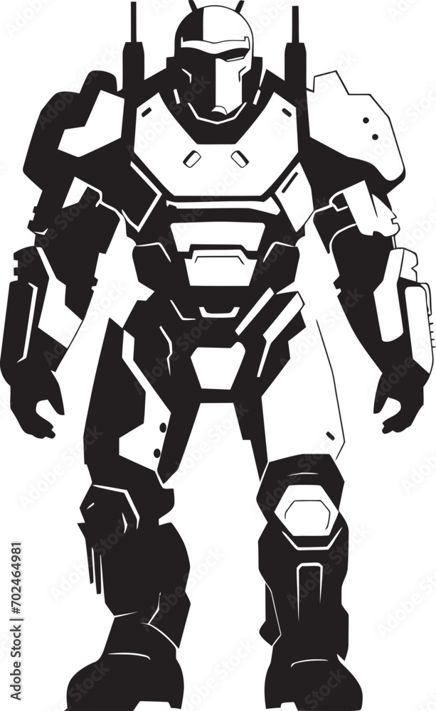 Dynamic Guardian Vector Black Combat Android Emblem Lethal Vigilant Black Armed Robot Iconic Symbolism Dynamic Guardian Vector Black Combat Android Emblem Lethal Vigilant Black Armed Robot Iconic Symbolism