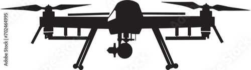 Stealth Guardian Black Combat Quadcopter Emblem Aegis Sentinel Vector Black Armed Drone Symbol
