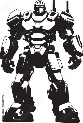 Wallpaper Mural Robotic Sentinel Black Armed Robot Emblematic Identity Dynamic Guardian Vector Black Combat Android Emblem Torontodigital.ca