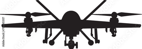 Precision Enforcer Black Armed Quadcopter Emblematic Emblem Elegant Sentinel Vector Black Combat Drone Symbol
