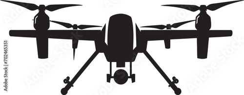 Precision Enforcer Vector Black Combat Drone Symbolism Elegant Sentinel Black Armed Quadcopter Symbol