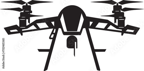 Warrior Sentinel Vector Black Combat Drone Symbolism Elegant Enforcer Black Armed Quadcopter Iconic Emblem