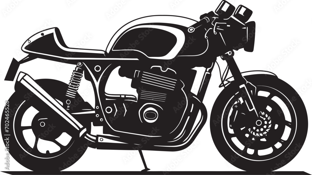 Racing Royalty Vector Black Motorbike Iconic Emblem Cafe Pursuit Black ...