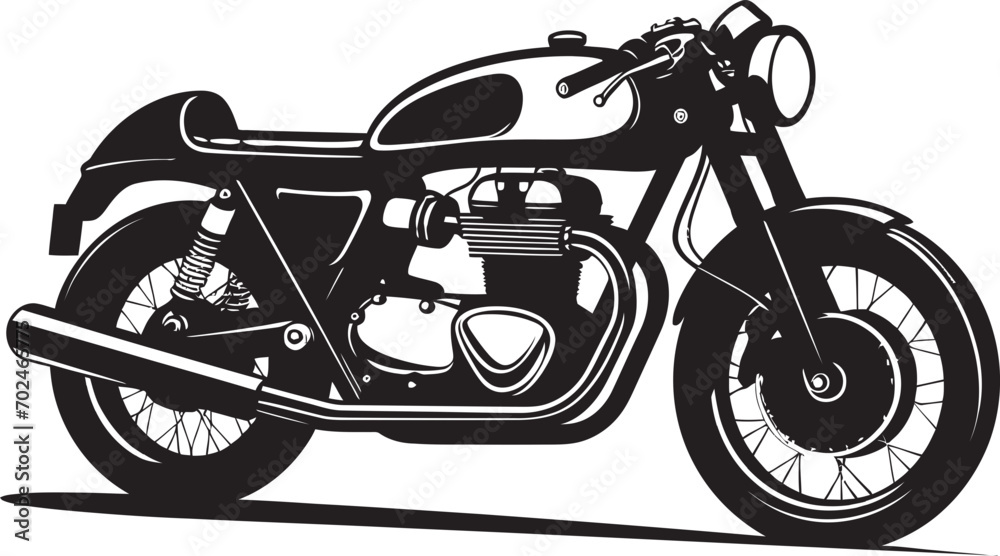 Fototapeta premium Sleek Heritage Black Cafe Racer Symbolism Vintage Elegance Vector Black Cafe Racer Emblem