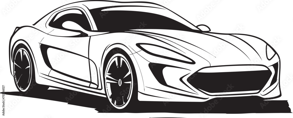 Futuristic Velocity Black Vector Sports Car Emblematic Identity Precision Formula Concept Sports Car Emblematic Emblem