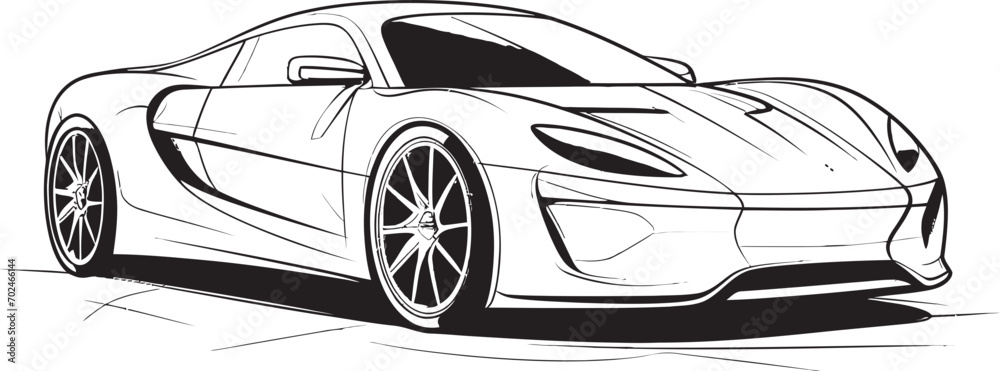 Fototapeta premium Innovative Legacy Concept Sports Car Iconic Emblem Sleek Dynamics Black Vector Sports Car Precision