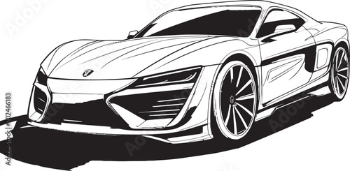 Dynamic Precision Black Vector Sports Car Symbol Racing Vanguard Concept Sports Car Iconic Precision