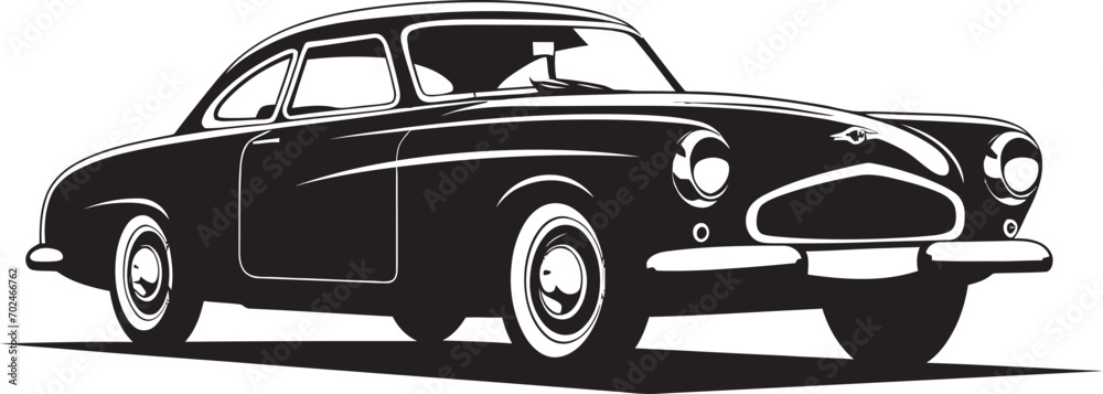 Timeless Revival Vintage Car Black Mark Antique Velocity Black Vector Vintage Car Emblem