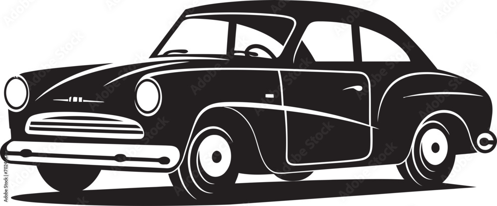 Retro Thrust Vintage Car Black Identity Vintage Speed Black Vector Car Emblematic Symbol