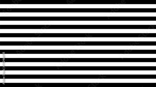 Black and white horizontal stripes pattern. Simple clean design for background or wallpaper. Monochrome striped texture. Uniform lines in contrasting tones creating visual rhythm and balance. Vector photo