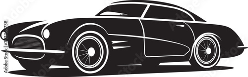 Retro Fusion Vintage Car Black Iconic Emblem Vintage Legend Black Vector Car Symbolic Icon