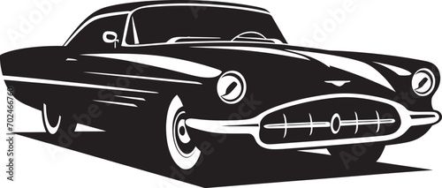 Historic Charm Vintage Car Emblem in Black Timeless Revival Vintage Car Black Mark