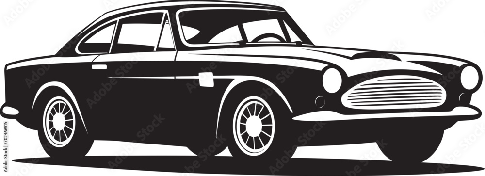 Retro Precision Black Vector Vintage Car Emblematic Identity Nostalgic Velocity Concept Vintage Car Emblem