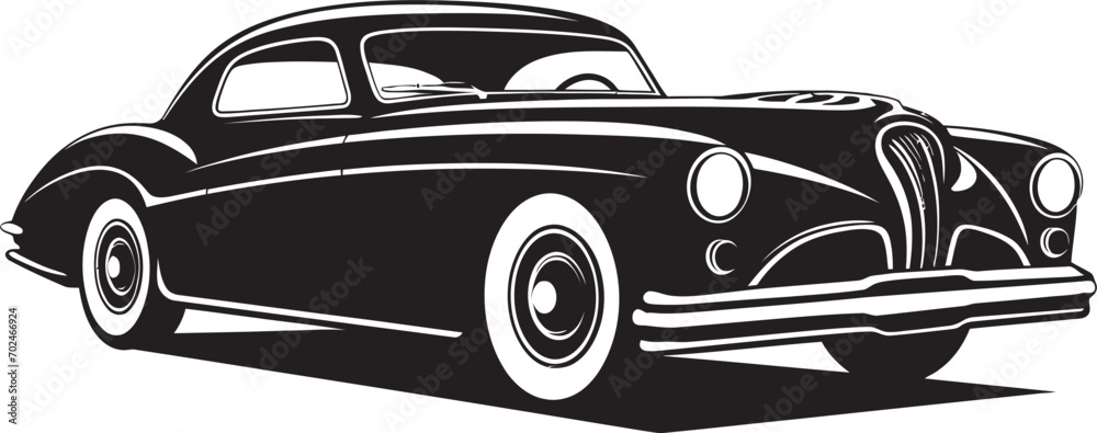 Nostalgic Heritage Concept Vintage Car Emblematic Precision Timeless Evolution Black Vector Vintage Car Identity