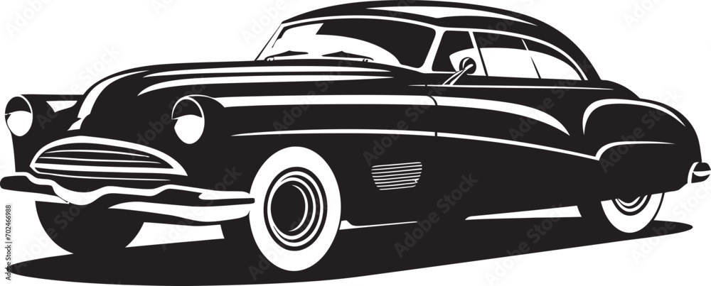 Timeless Emblem Black Vector Vintage Car Mark Classic Precision Concept Vintage Car Emblematic Identity