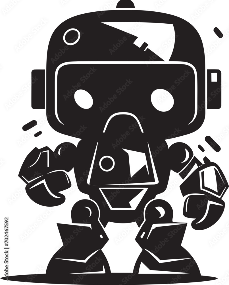 Little Warrior Cute Tiny Combat Bot Icon Bond of Love Father Son Duo in Black Vector Logo Little Warrior Cute Tiny Combat Bot Icon Bond of Love Father Son Duo in Black Vector Logo