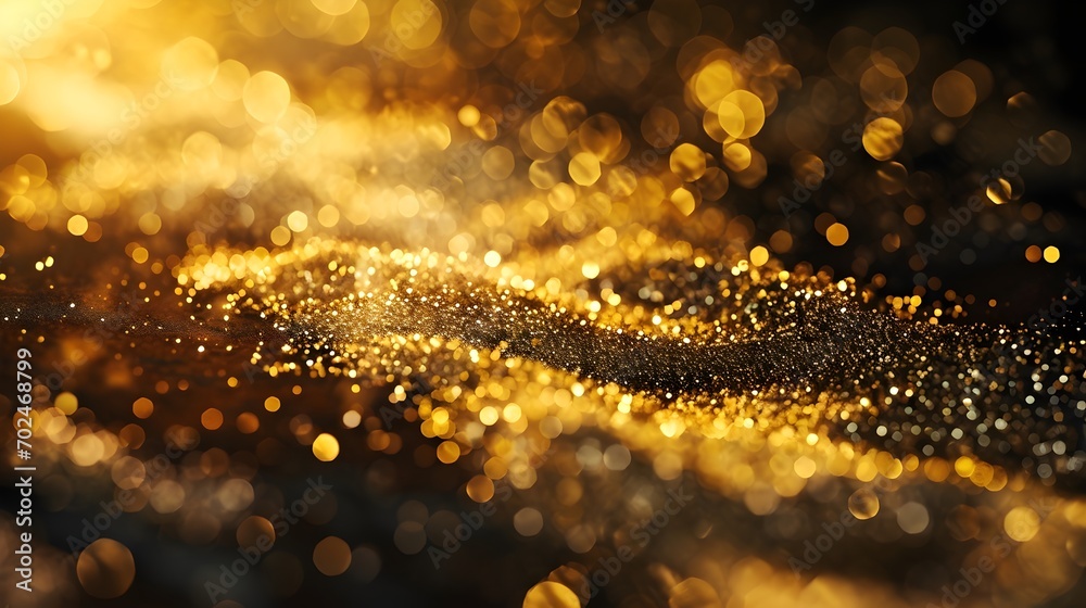 Gold Dust Glitter Bokeh. (Generative AI). Gold Dust Glitter Bokeh. (Generative AI).