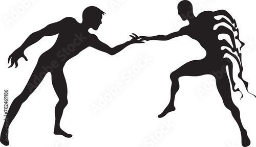 Rivalry Showdown Black Logo of Fighters Fighters Confrontation Black Duel Emblem