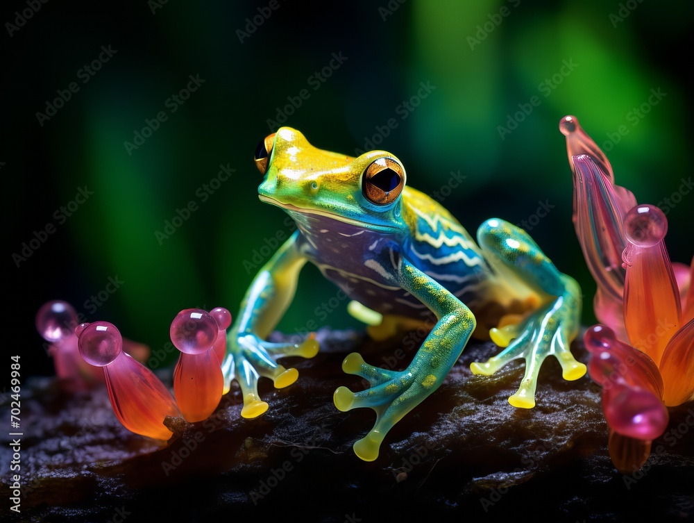Naklejka premium Frog, Macro Photography