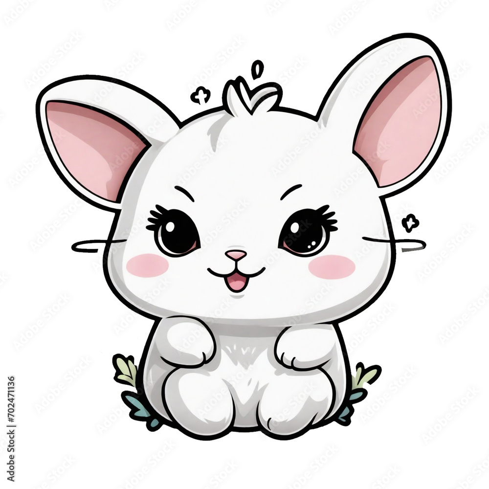 white rabbit kawaii sticker graphics white rabbit kawaii sticker graphics