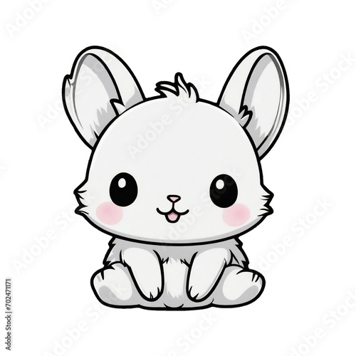 white rabbit kawaii sticker graphics