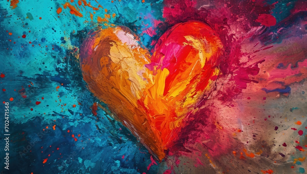 an image that shows a colorful heart background Generative AI
