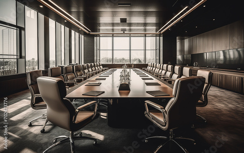 Meeting room with chair and desk