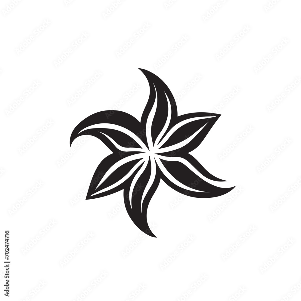 Starfish in cartoon, doodle style. Isolated 2d vector illustration in logo, icon, sketch style, Eps 10, black and white. AI Generative