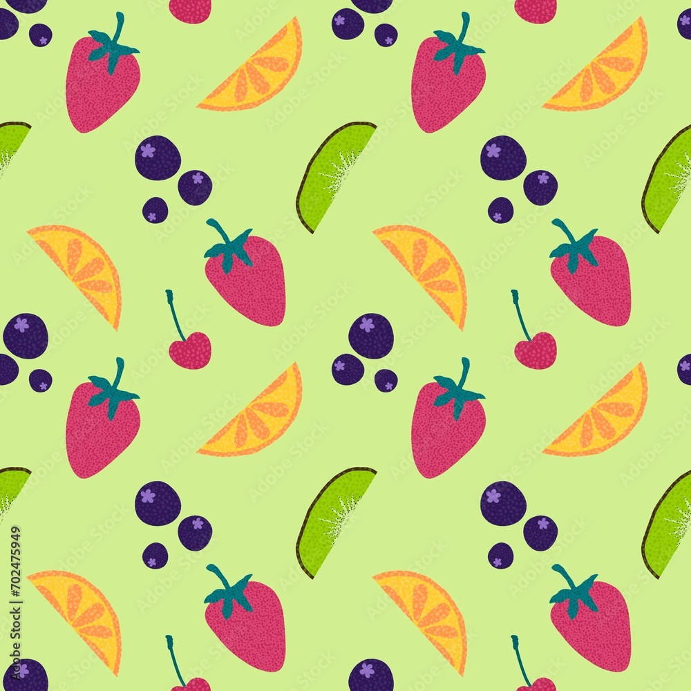 Summer fruit seamless berries pattern for wrapping paper and fabrics and linens and kids clothes print Summer fruit seamless berries pattern for wrapping paper and fabrics and linens and kids clothes print