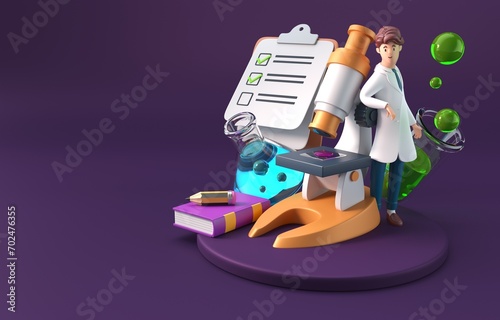 Isolated Laboratory Concept. 3D Illustration