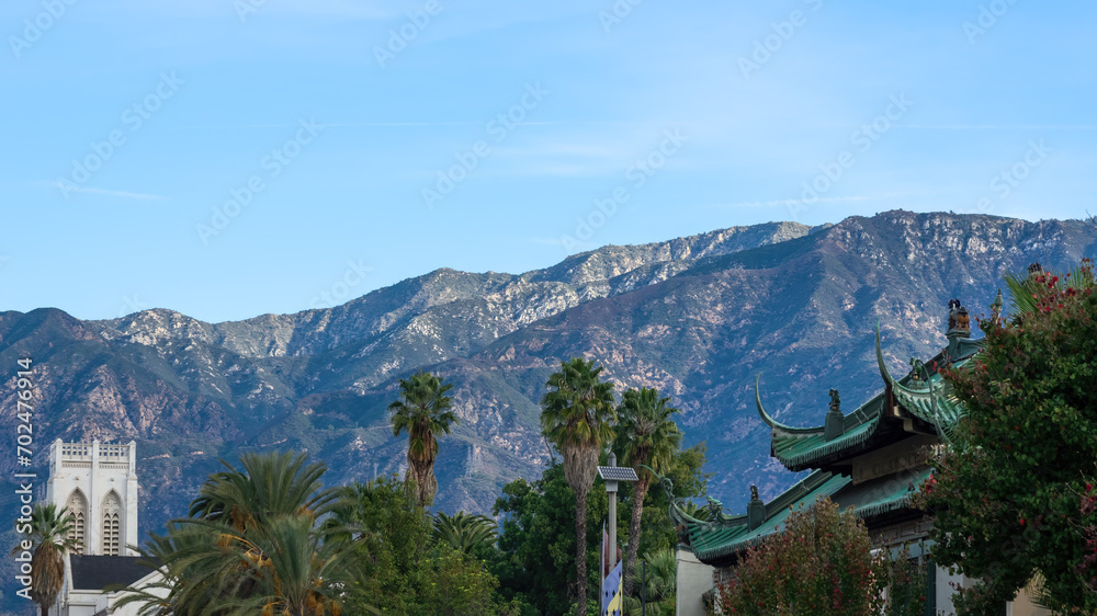 View of the San Gabriel Mountain range from Pasadena.