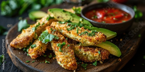 Guilt-Free Pleasure - Quinoa-Crusted Avocado Fries - Crispy Joy in a Healthy Package - Bright, Fresh Lighting for Vibrant Snacking