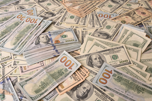 Paper money lot of dollar banknotes