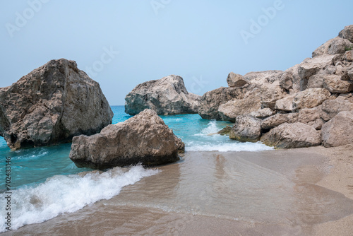 Amazing view of Kathisma Beach at Lefkada, Greece