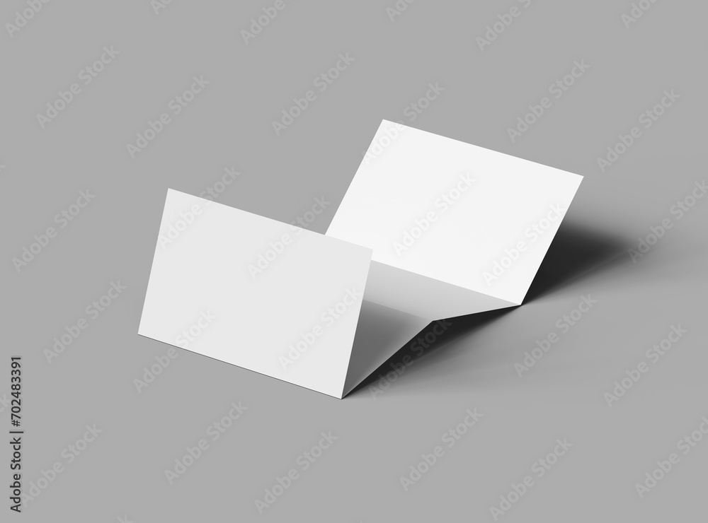 Blank 4-panel accordion fold brochure render to present your design Blank 4-panel accordion fold brochure render to present your design