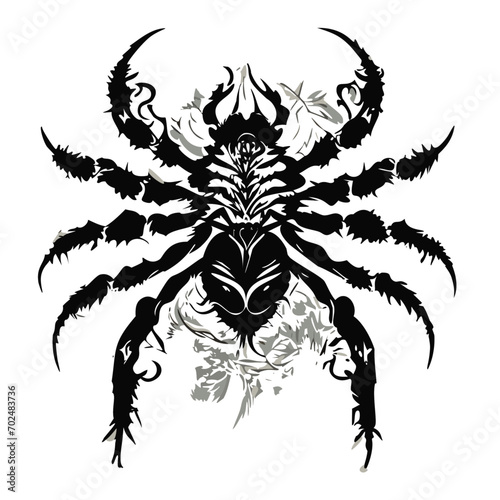 spider tattoo design vector