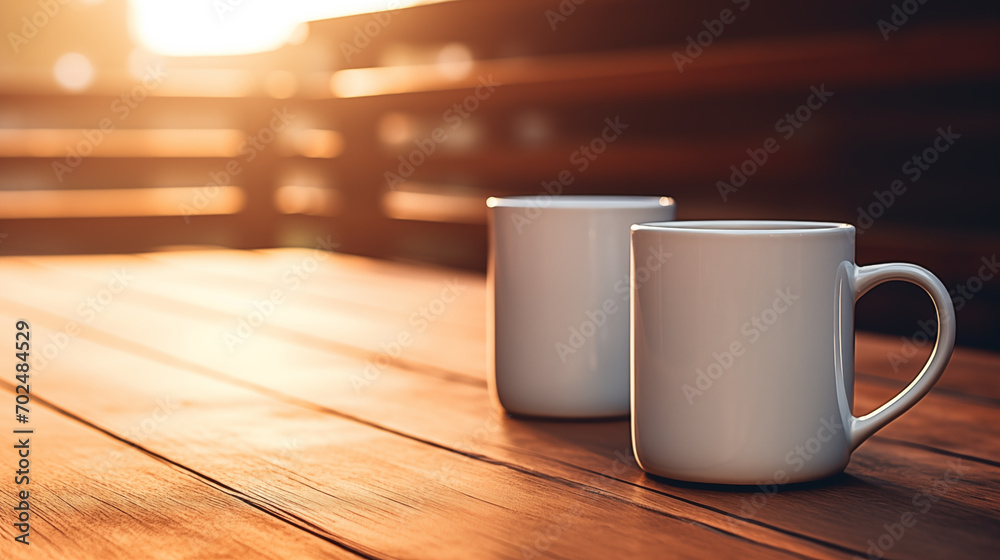 2 cup of coffee on wooden table 2 cup of coffee on wooden table