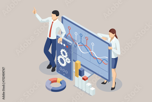 Business team collaboration discussing working analyzing with financial data and marketing growth report graph in team, presentation and brainstorming to strategy planning making profit of company.