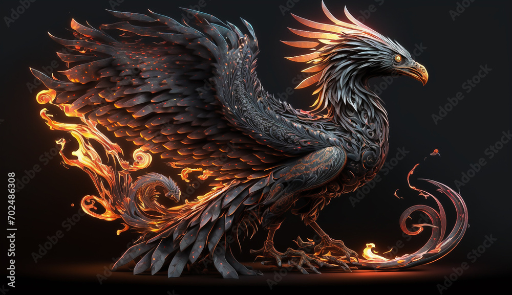 Fantasy glowing phoenix Fantasy glowing phoenix