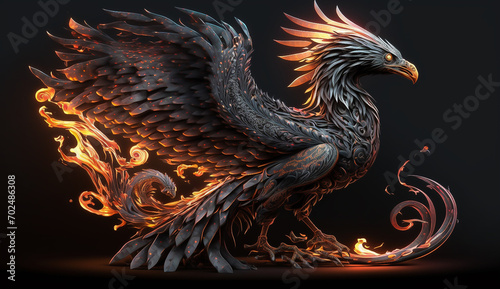 Fantasy glowing phoenix