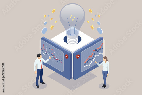 Business team collaboration discussing working analyzing with financial data and marketing growth report graph in team, presentation and brainstorming to strategy planning making profit of company.