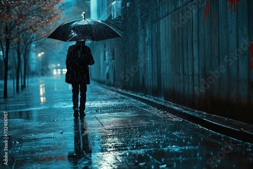 A person holding an umbrella for others in the rain, while they walk away without acknowledgment, showcasing an ungrateful photo