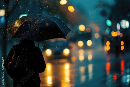 A person holding an umbrella for others in the rain, while they walk away without acknowledgment, showcasing an ungrateful photo